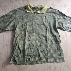 Masters Tournament Clubhouse Collection Polo Shirt Mens XL Green Stripe Golf